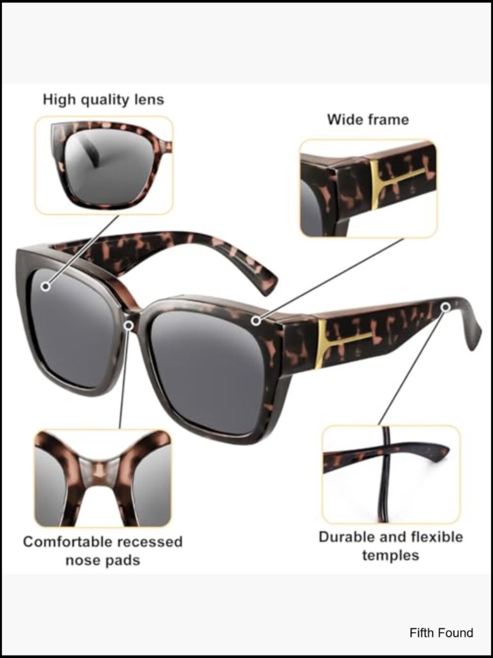 2 Pairs Polarized Fit Over Glasses Sunglasses for Women, Lightweight OTG UV400 - Picture 2 of 7